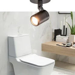 Straluma Plafondspot Rain 1L rond zwart gu10 IP44><noscript><img width=