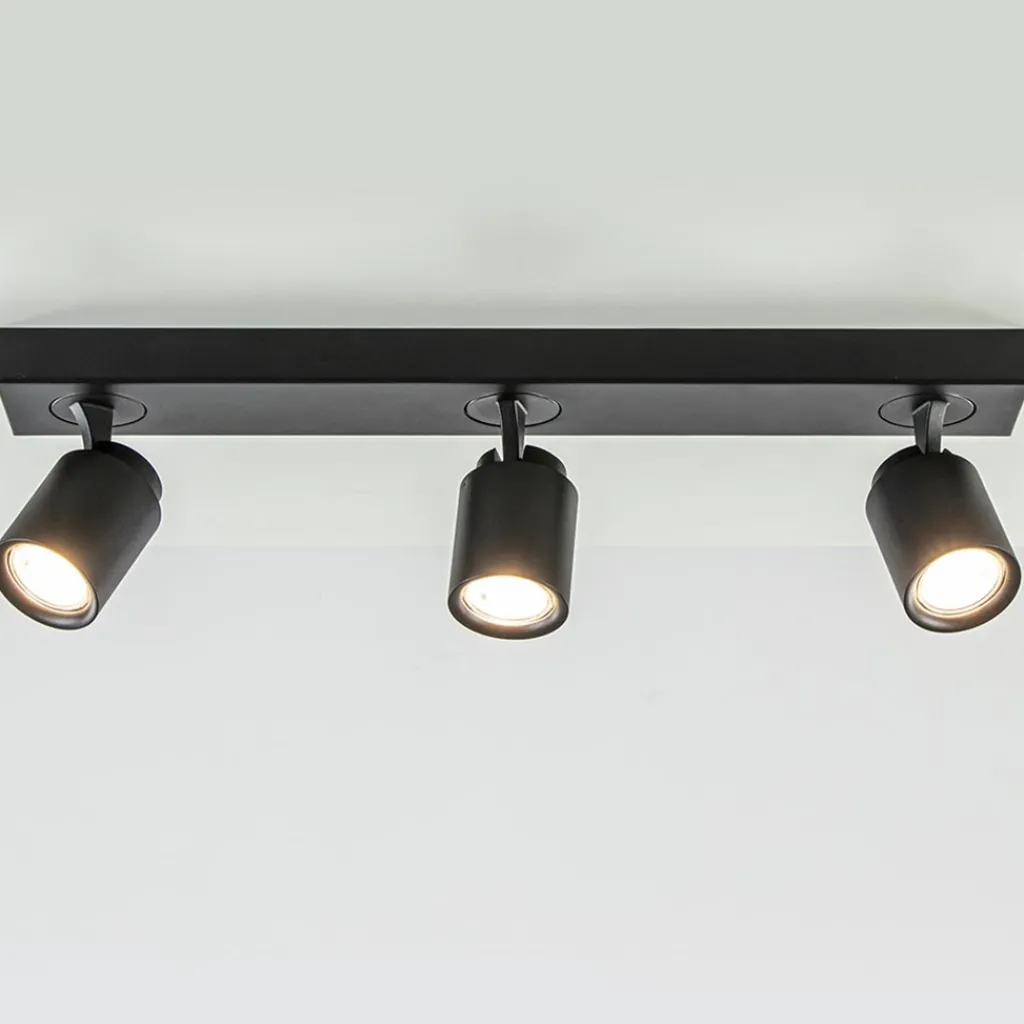 Straluma Plafondspot Razza 3L balk zwart gu10> Opbouwspots|Keukenverlichting