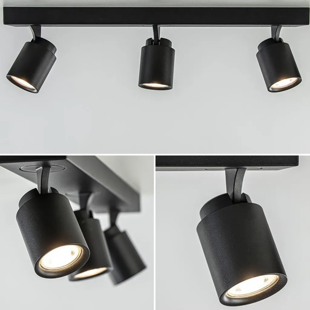 Straluma Plafondspot Razza 3L balk zwart gu10> Opbouwspots|Keukenverlichting