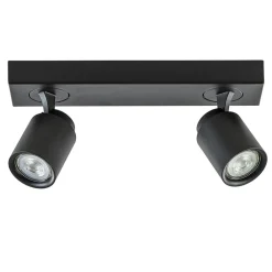 Straluma Plafondspot Razza 2L balk zwart gu10> Opbouwspots|Woonkamerlampen