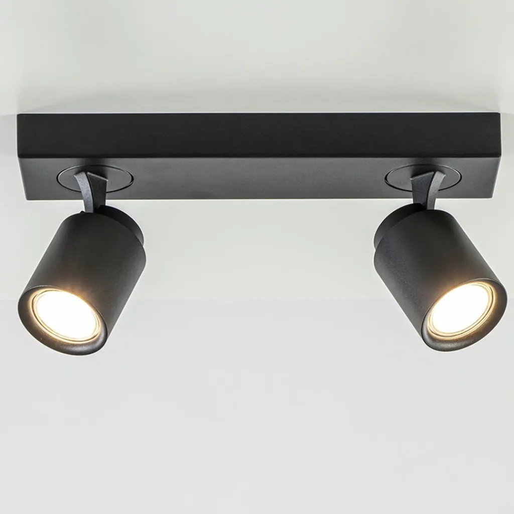 Straluma Plafondspot Razza 2L balk zwart gu10> Opbouwspots|Woonkamerlampen