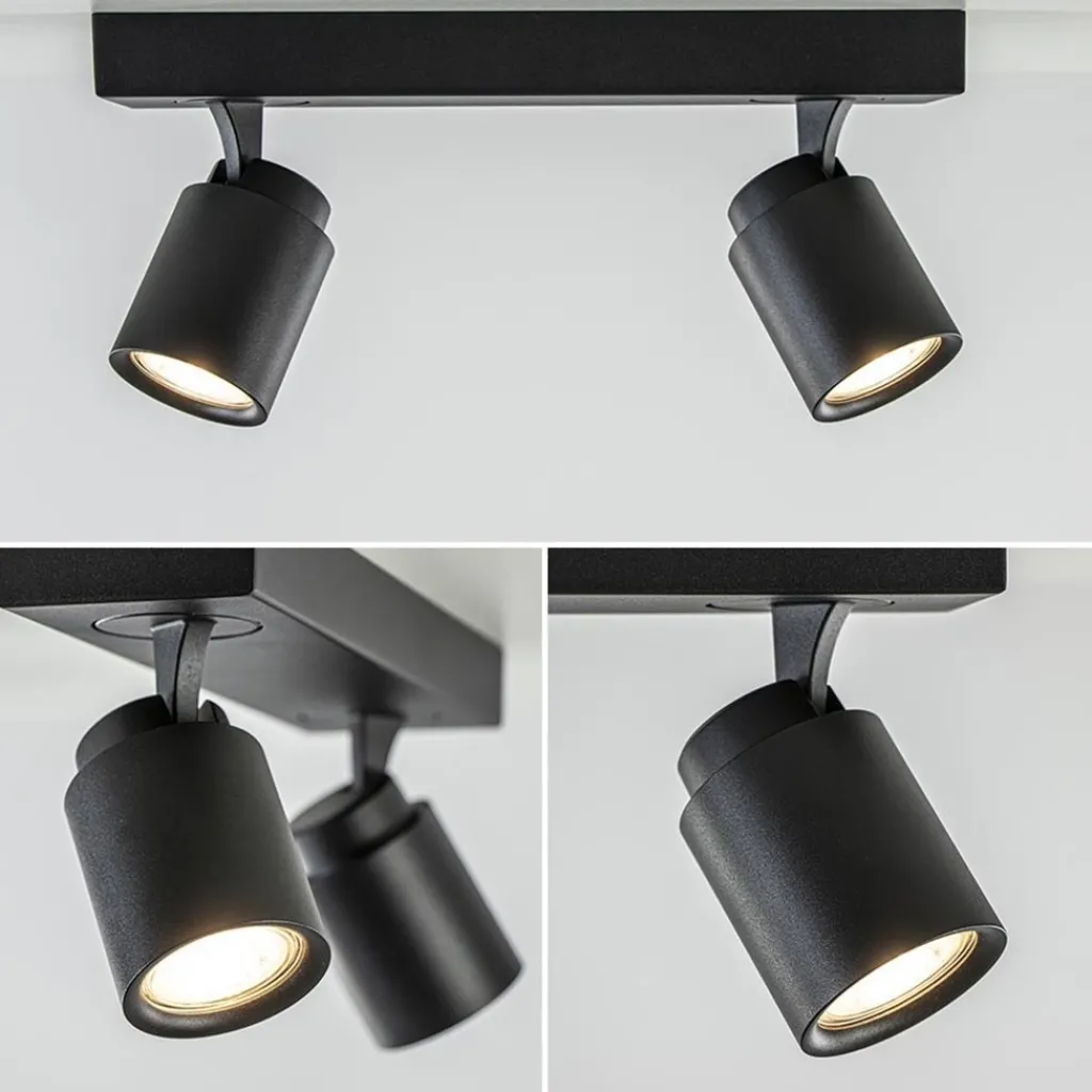 Straluma Plafondspot Razza 2L balk zwart gu10> Opbouwspots|Woonkamerlampen