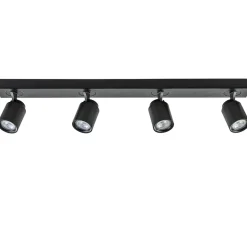 Straluma Plafondspot Razza 4L balk zwart gu10> Opbouwspots|Woonkamerlampen