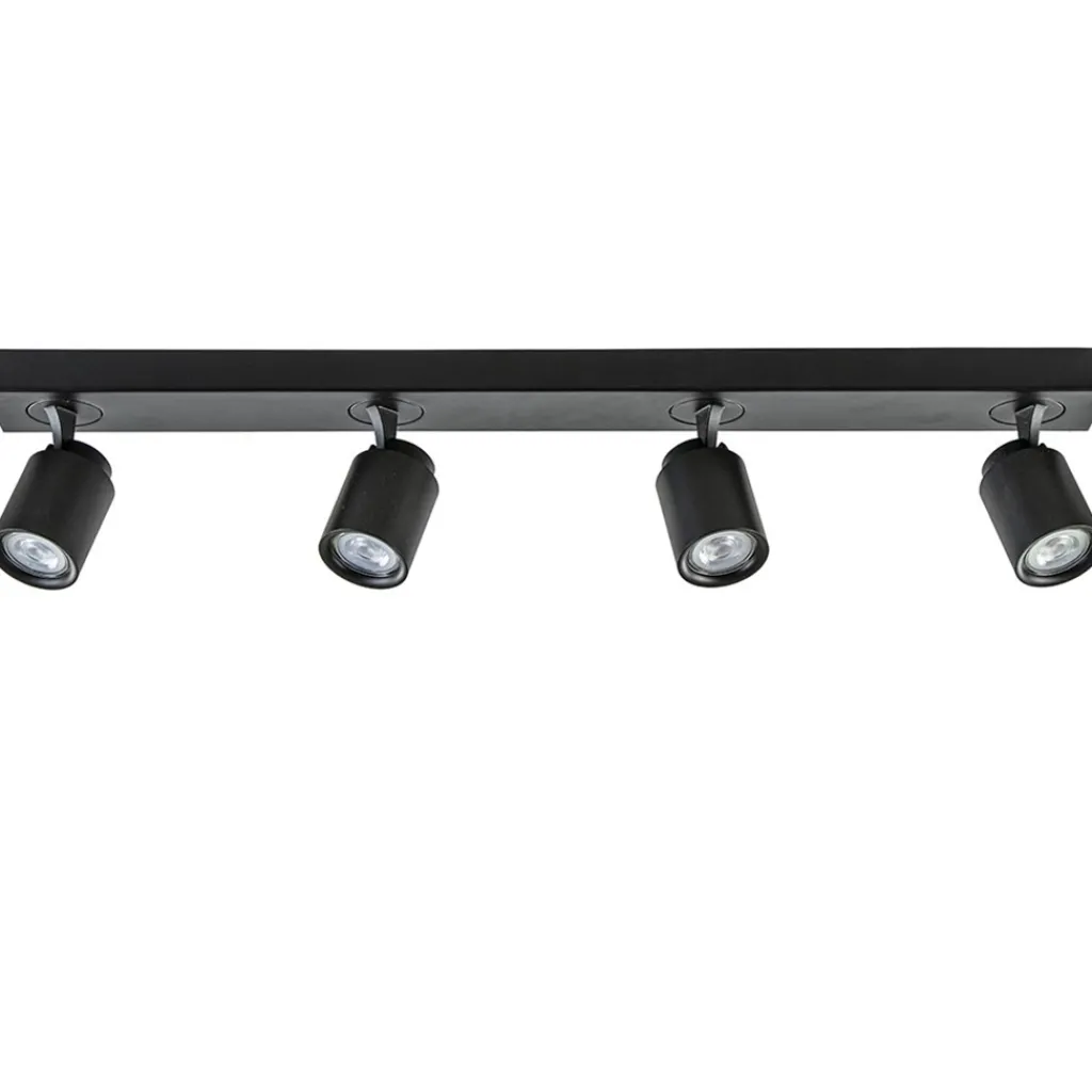 Straluma Plafondspot Razza 4L balk zwart gu10> Opbouwspots|Woonkamerlampen