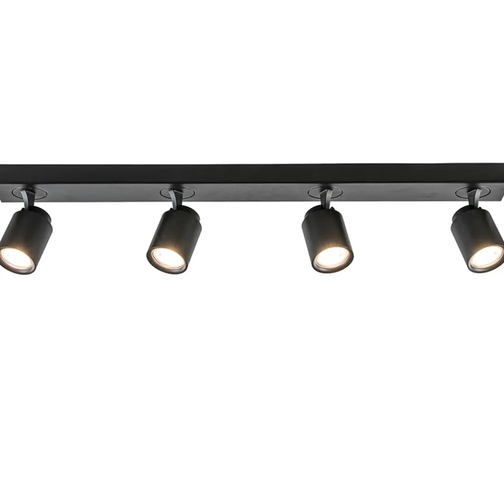 Straluma Plafondspot Razza 4L balk zwart gu10> Opbouwspots|Woonkamerlampen