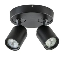 Straluma Plafondspot Razza 2L rond zwart gu10> Opbouwspots|Slaapkamerlampen