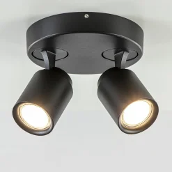 Straluma Plafondspot Razza 2L rond zwart gu10> Opbouwspots|Slaapkamerlampen