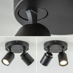 Straluma Plafondspot Razza 2L rond zwart gu10><noscript><img width=