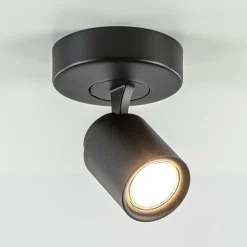 Straluma Plafondspot Razza 1L zwart gu10> Wandlampen|Opbouwspots