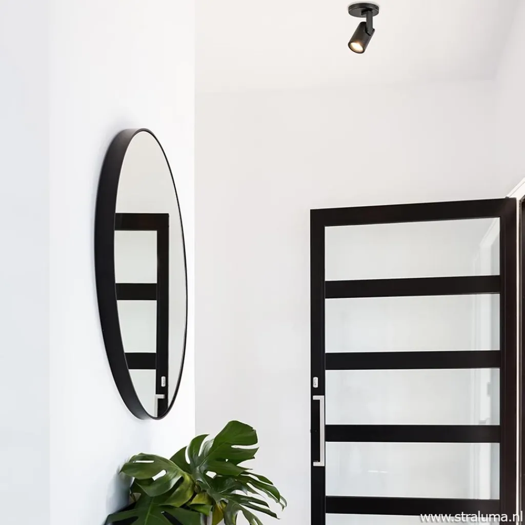 Straluma Plafondspot rond enkel zwart ex.gu10> Opbouwspots|Woonkamerlampen