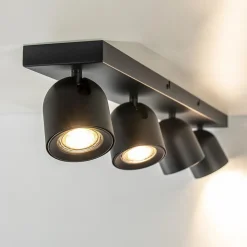 Straluma Plafondspot Solare 4l balk zwart></noscript> Plafondlampen|Opbouwspots