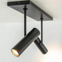 Straluma Plafondspot Trend 2L balk zwart gu10mini><noscript><img width=