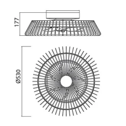 Straluma Plafondventilator mini wit inclusief dimbaar LED></noscript> Plafondlampen|Plafondventilatoren met lamp