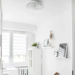 Straluma Plafondventilator mini wit inclusief dimbaar LED></noscript> Plafondlampen|Plafondventilatoren met lamp