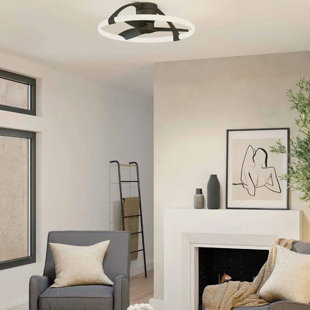 Straluma Plafondventilator Nepal Mini zwart> Plafondlampen|Plafondventilatoren met lamp