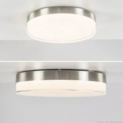 Straluma **Plafonniere nikkel opaal IP44 3-step d> Plafondlampen|Plafonnières