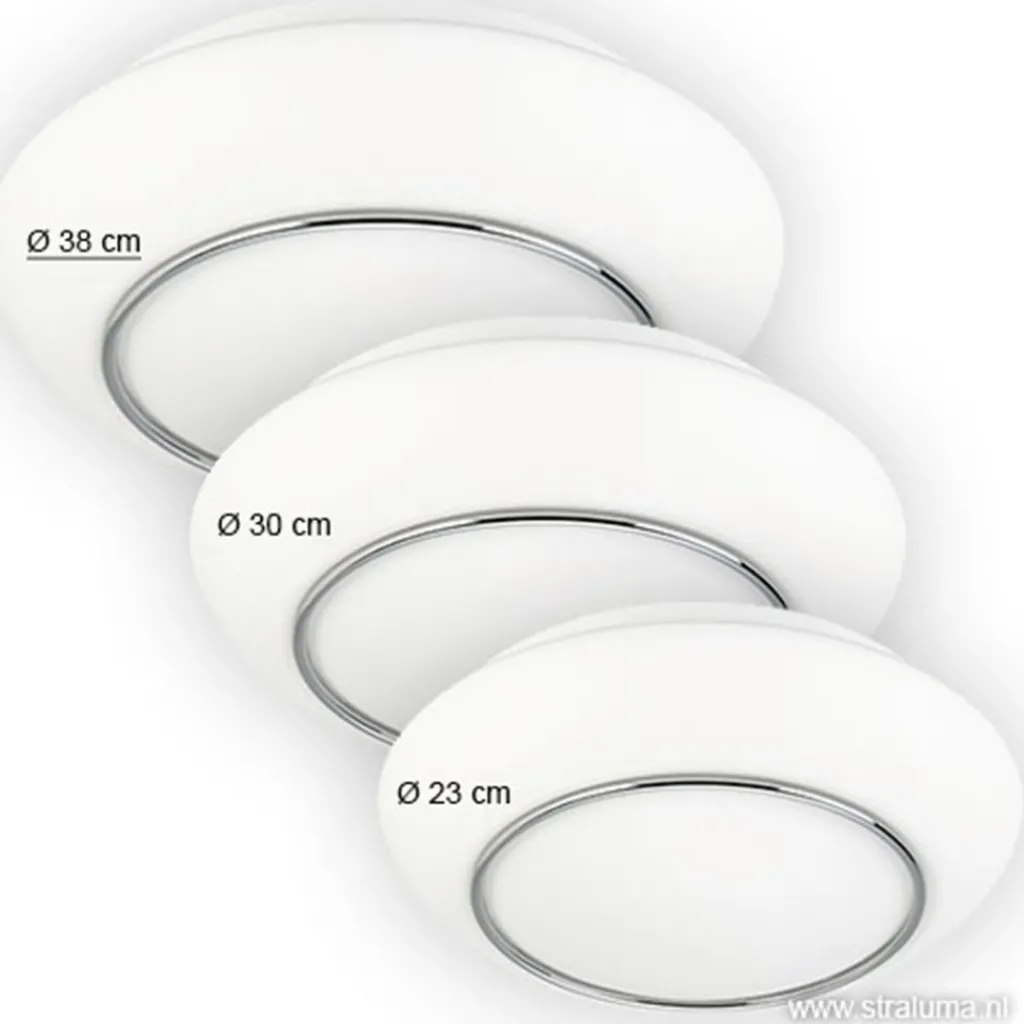 Straluma Plafonniere Tornado chroom/wit 38cm IP44> Plafonnières|Keukenverlichting