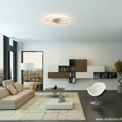 Straluma Plafonnière Eclipse nikkel led 3-st.dimb></noscript> Plafondlampen|Plafonnières