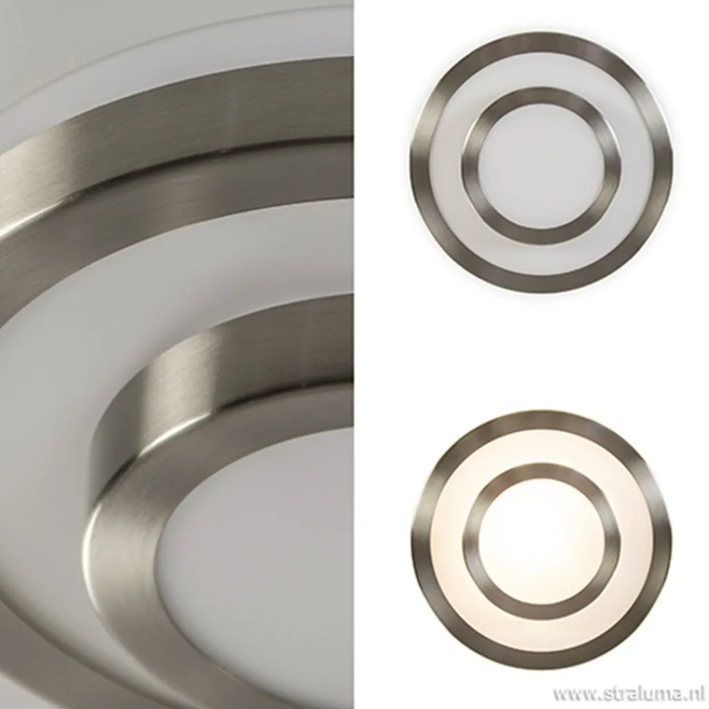 Straluma Plafonnière Master 335 nikkel IP44> Plafonnières|Woonkamerlampen