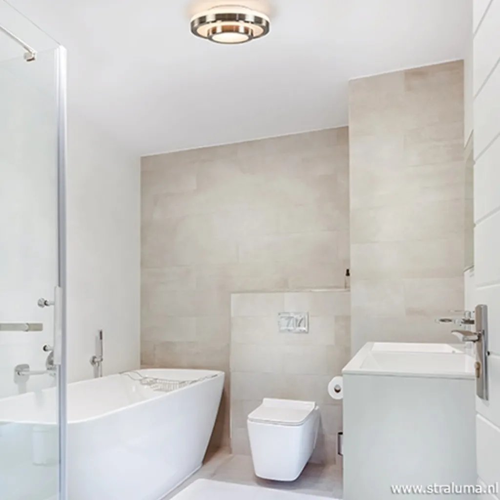 Straluma Plafonnière Master 335 nikkel IP44> Plafonnières|Woonkamerlampen