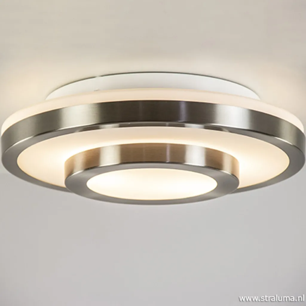 Straluma Plafonnière Master 435 nikkel IP44> Plafonnières|Slaapkamerlampen