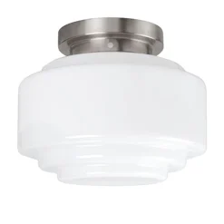 Straluma Plafonnière retro opaal glas/staal> Plafonnières|Woonkamerlampen