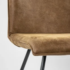 Straluma PU lederen eetkamerstoel camel met smalle zwarte pootjes></noscript> Eetkamerstoelen