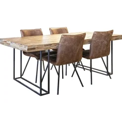 Straluma PU lederen eetkamerstoel camel met smalle zwarte pootjes></noscript> Eetkamerstoelen