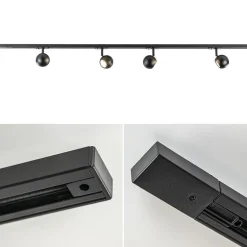 Straluma Railsysteem 1-fase zwart inclusief 4 ronde spots><noscript><img width=