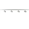 Straluma Railsysteem 1,5m nikkel met 4 verstelbare spots> Opbouwspots|Woonkamerlampen