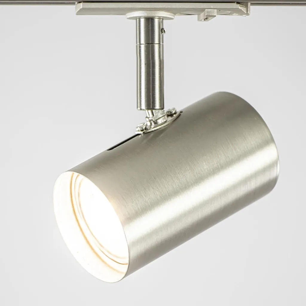 Straluma Railsysteem 1,5m nikkel met 4 verstelbare spots> Opbouwspots|Woonkamerlampen