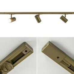 Straluma Railsysteem set 1 m met 3 GU10 spots brons><noscript><img width=