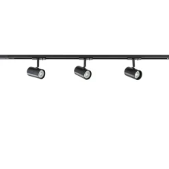 Straluma Railsysteem zwart 1mtr compleet met 3xspot> Opbouwspots|Keukenverlichting