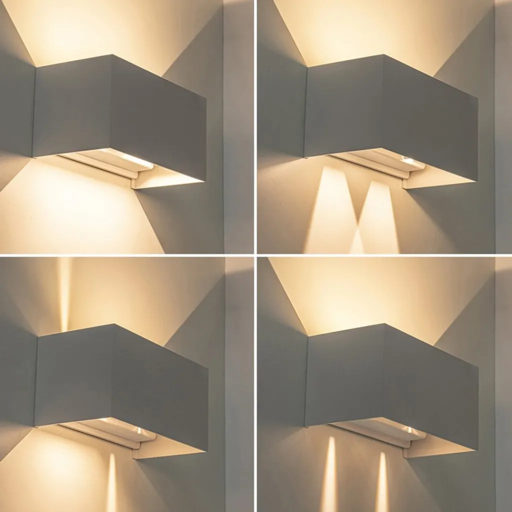 Straluma Rechthoekige LED buitenlamp wit verstelbaar> Wandlampen|Buitenlampen