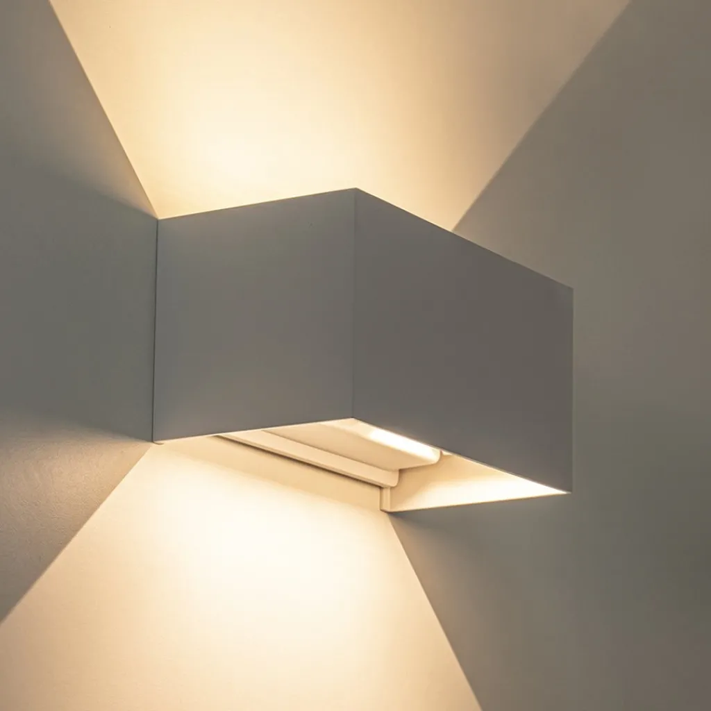 Straluma Rechthoekige LED buitenlamp wit verstelbaar> Wandlampen|Buitenlampen