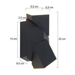 Straluma Rechthoekige LED buitenlamp verstelbaar zwart aluminium></noscript> Wandlampen|Buitenlampen