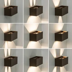 Straluma Rechthoekige LED buitenlamp aluminium bruin></noscript> Wandlampen|Buitenlampen