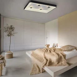 Straluma Rechthoekige LED plafondlamp zwart met kristaleffect><noscript><img width=