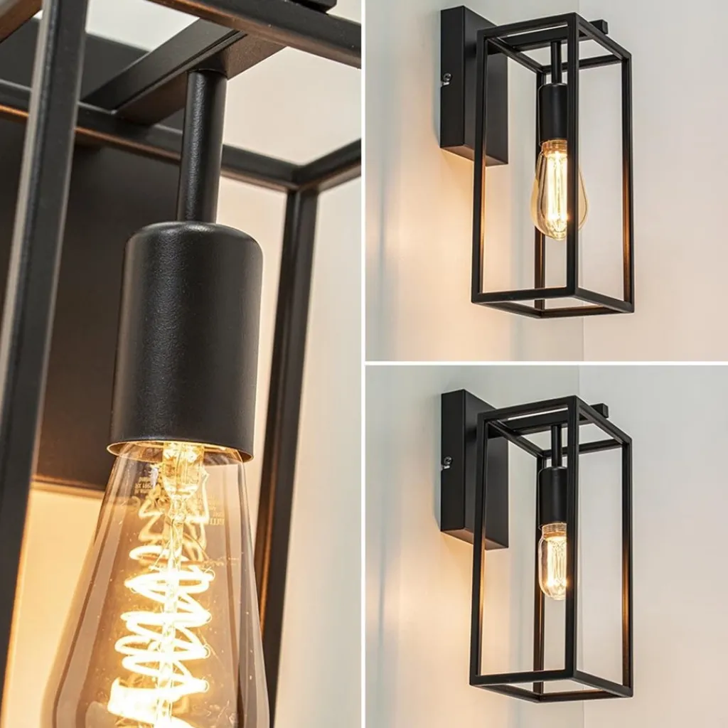 Straluma Rechthoekige wandlamp mat zwart frame> Wandlampen|Industriële Verlichting