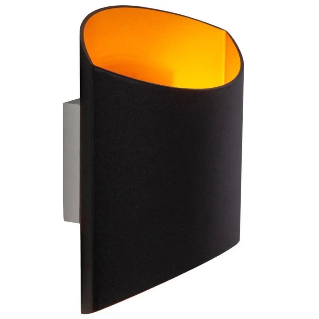 Straluma Rechthoekige wandlamp mat zwart met goud> Woonkamerlampen|Slaapkamerlampen