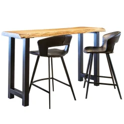 Straluma Retro barkruk zwart met imitatieleer></noscript> Eetkamerstoelen