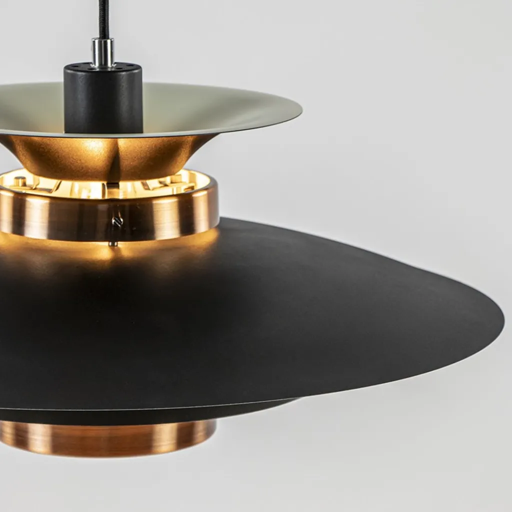 Straluma Retro hanglamp zwart met koper 50 cm> Hanglampen|Eettafellampen