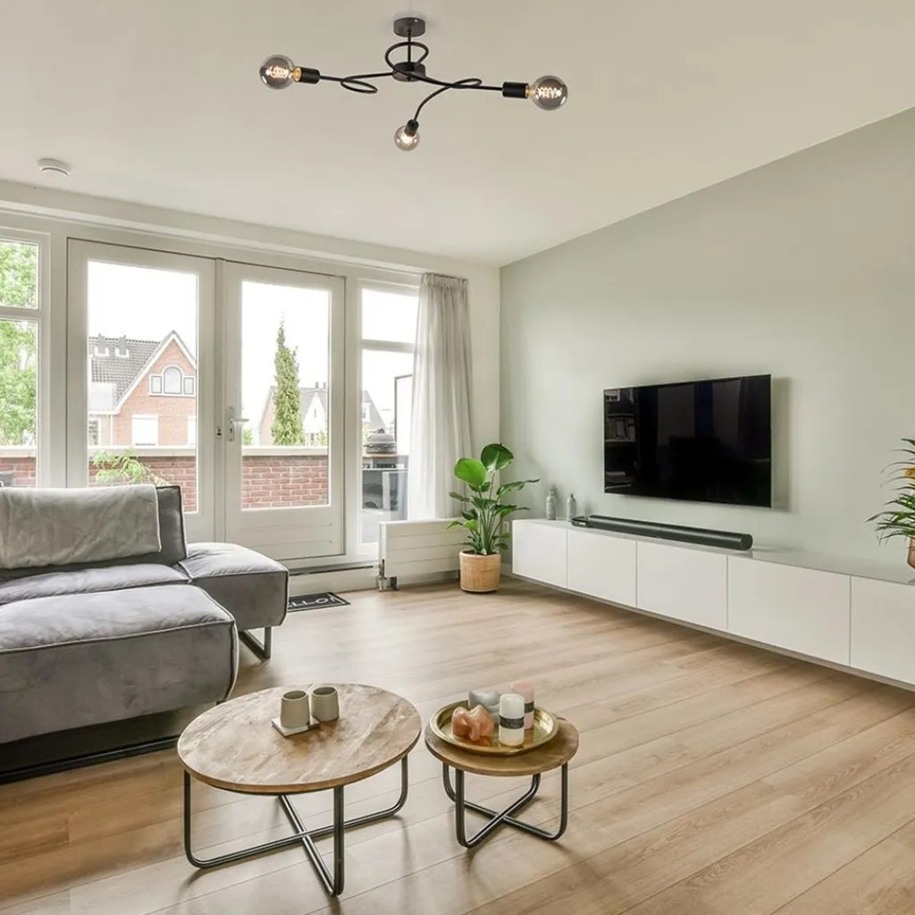 Straluma Retro plafondlamp pendel mat zwart 3-lichts> Woonkamerlampen|Slaapkamerlampen