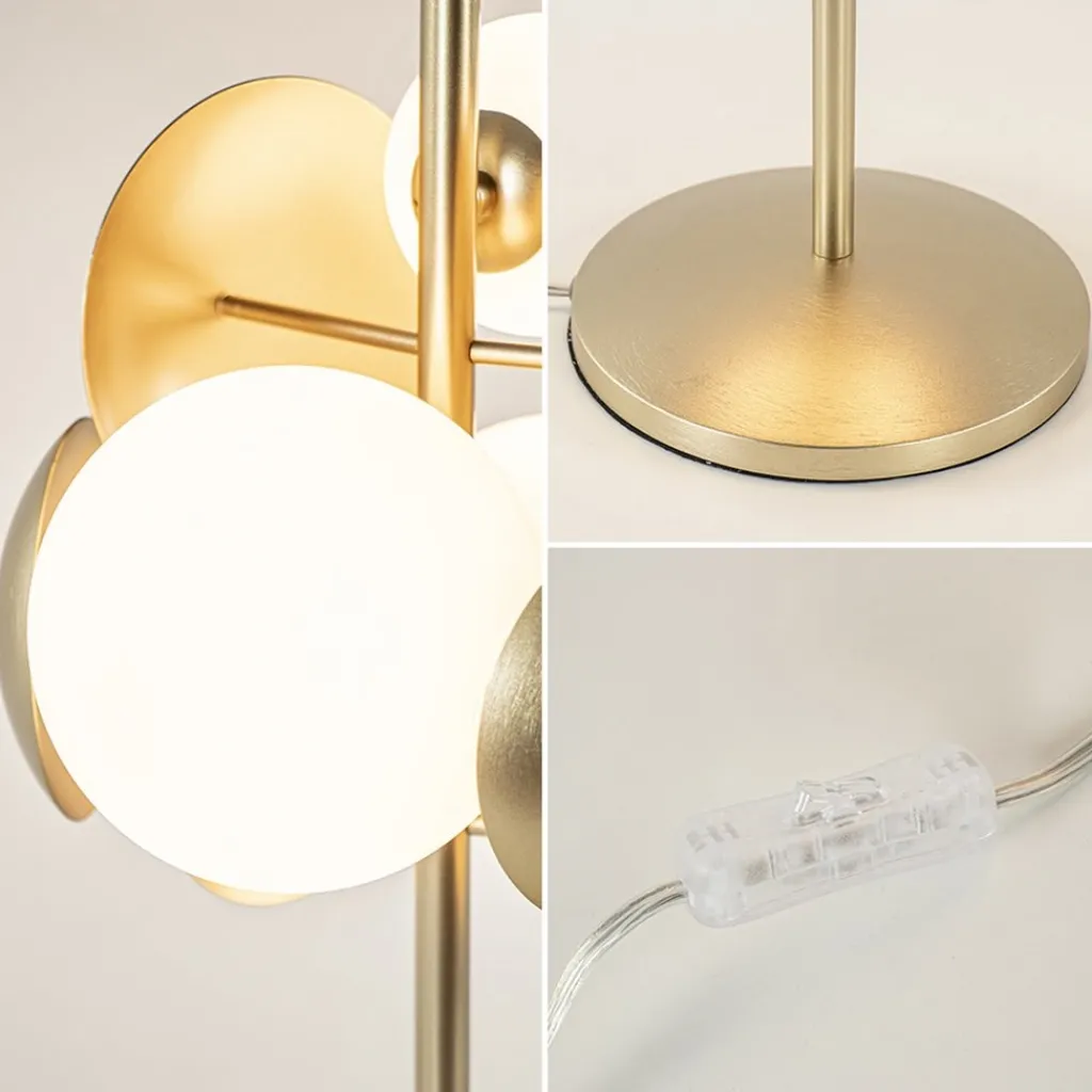 Straluma Retro tafellamp goud met wit glas> Tafellampen|Design Verlichting