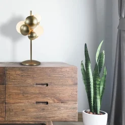 Straluma Retro tafellamp goud met wit glas><noscript><img width=