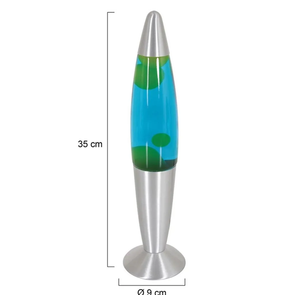 Straluma Retro tafellamp Lava blauw water met groen> Tienerkamerlampen|Kinderkamerverlichting