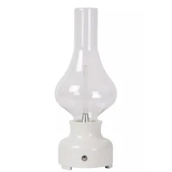 Straluma Retro tafellamp olielamp op batterij wit> Tafellampen|Eetkamerverlichting