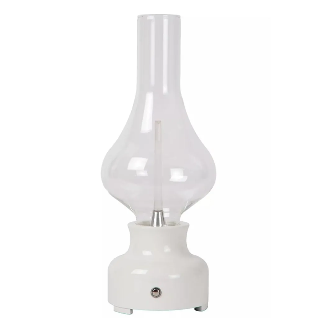 Straluma Retro tafellamp olielamp op batterij wit> Tafellampen|Eetkamerverlichting