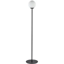 Straluma Retro vloerlamp mat zwart met witte glazen bol> Vloerlampen|Retro Verlichting