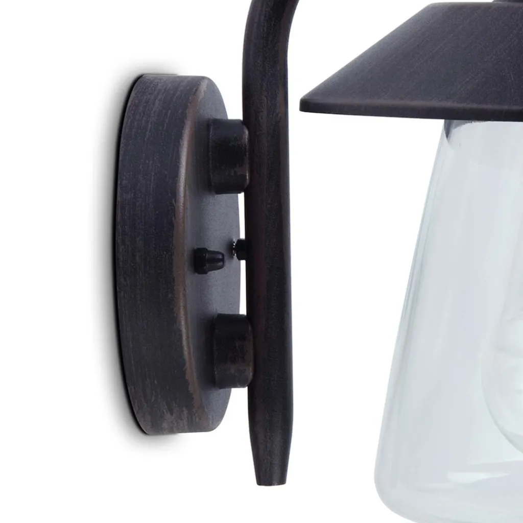 Straluma Robuuste buitenlamp wand zwart met roest en glas> Wandlampen|Buitenlampen